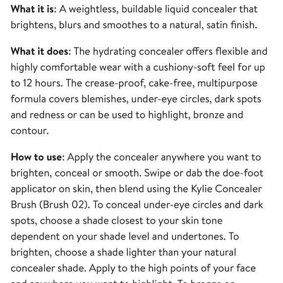 Kylie 2N fair neutral, subtle peachy undertones
Cream Concealer New Full Size - Picture 8 of 12